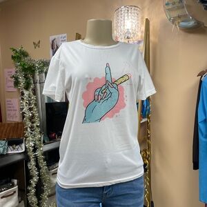 Graphic Tee with Hand Illustration